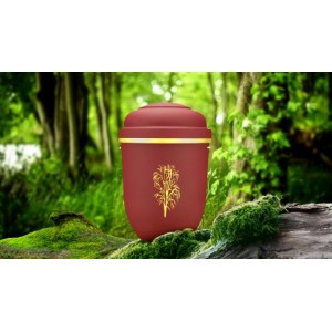 Biodegradable Cremation Ashes Funeral Urn / Casket - RED BEACON with WILLOW TREE